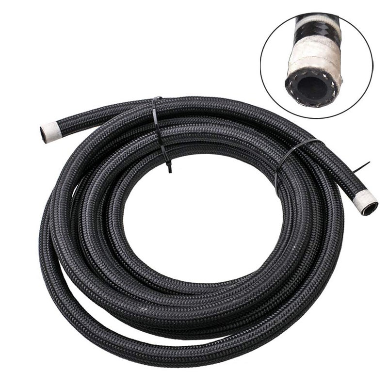 Byredio 6AN Fuel Line Hose 10FT - 500 PSI High Pressure Braided Stainless Steel Hose for Fuel, Oil, Transmission Cooler & Hydraulic Lines - Image 1
